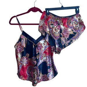California Dynasty Womens Camisole Pajama Set Size M Multicolor Floral